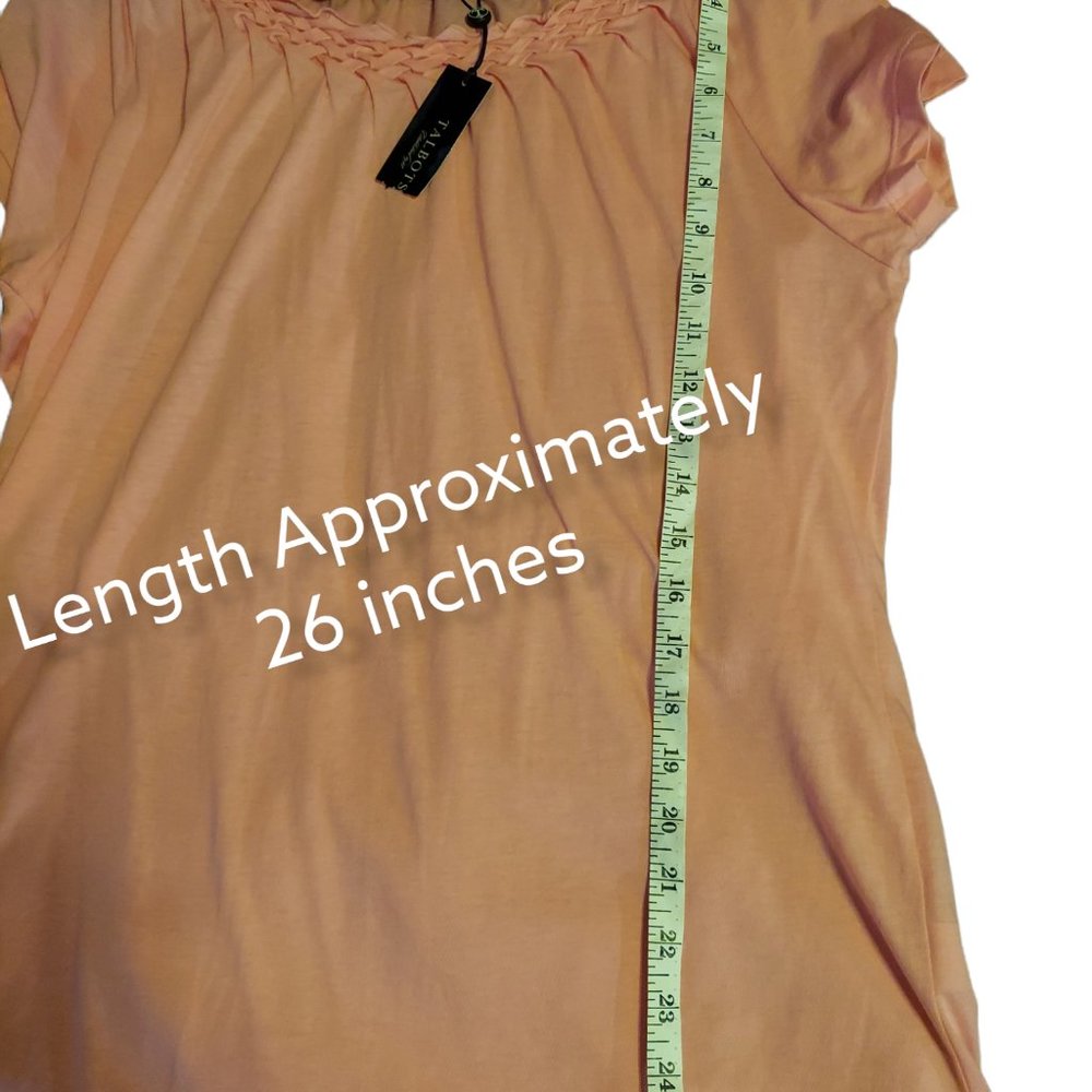 Talbots Short Sleeve Pink/Peachy Top Women's Size L NWT - Picture 3 of 4